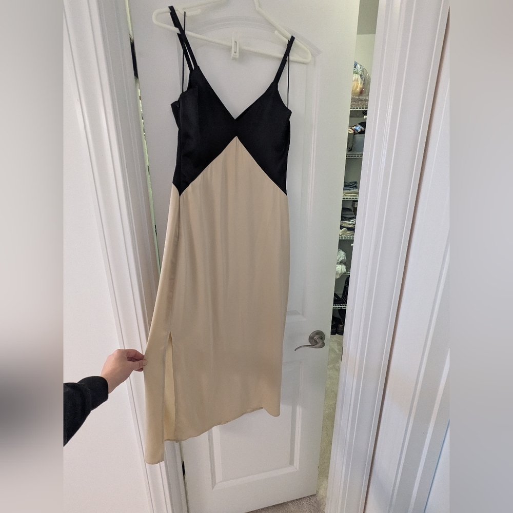 Elegant Black and Cream Women's Dress